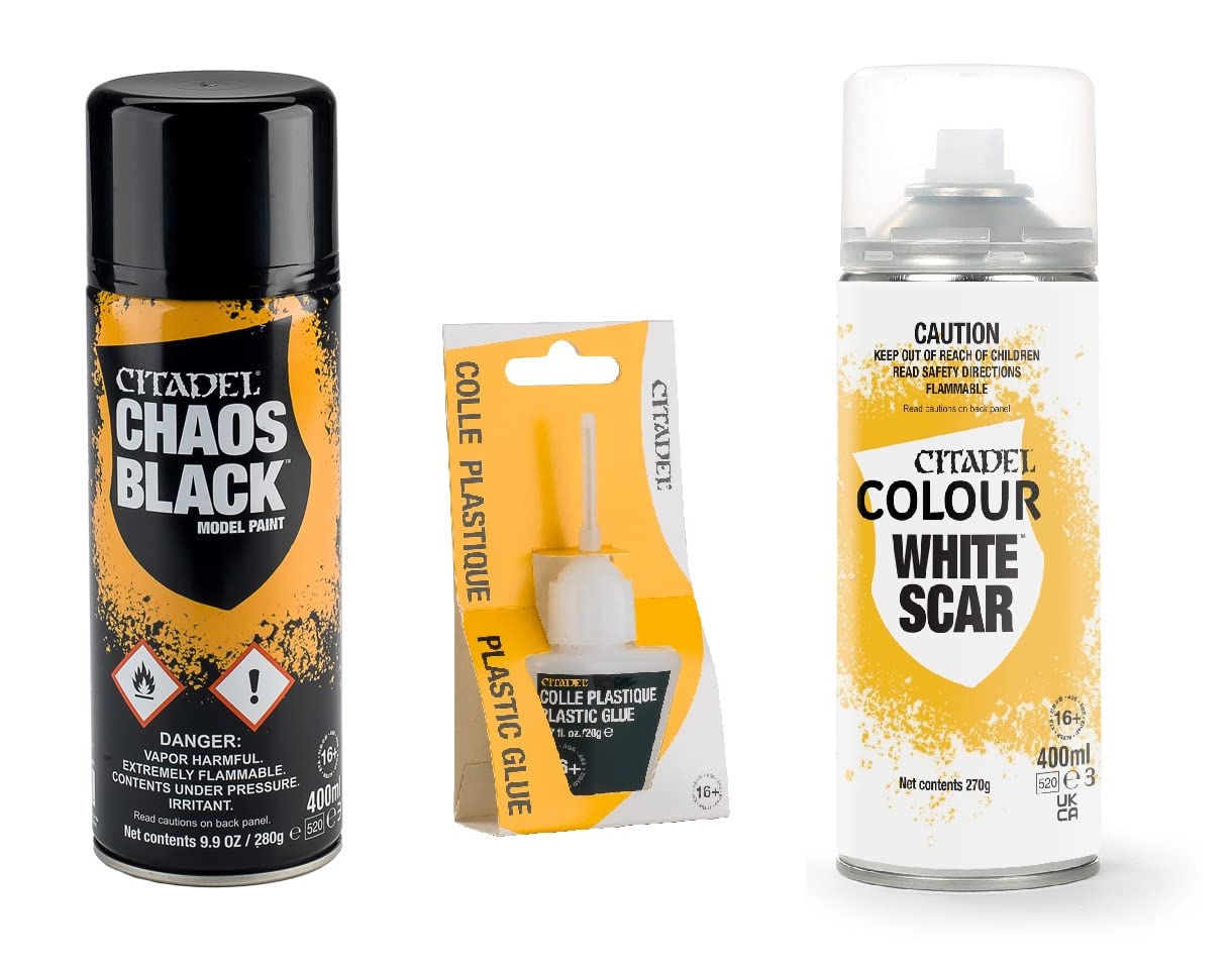 Amazon.com: Citadel Bundle: Chaos Black and White Scar Spray Paint